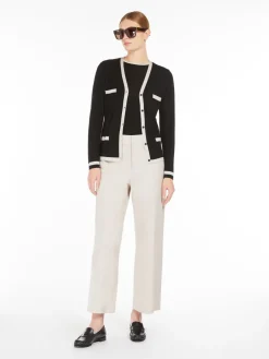 Wool yarn cardigan