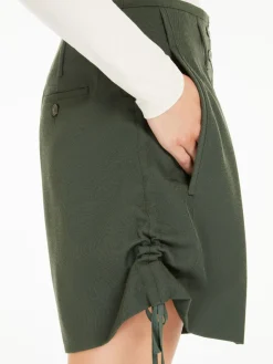 Wool-blend Bermuda shorts with drawstring