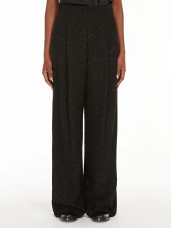 Wool-blend trousers with sequins