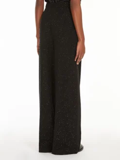 Wool-blend trousers with sequins