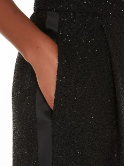 Wool-blend trousers with sequins